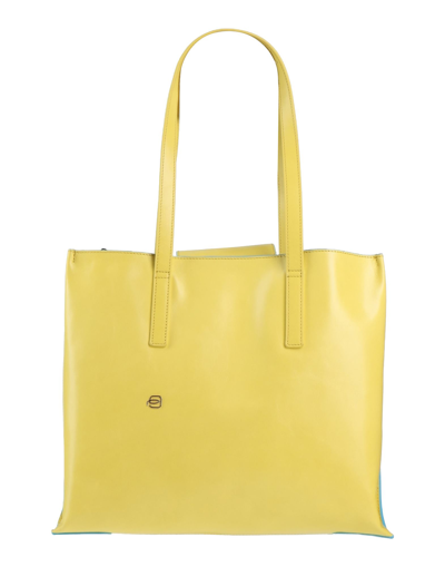 Shop Piquadro Woman Shoulder Bag Yellow Size - Calfskin