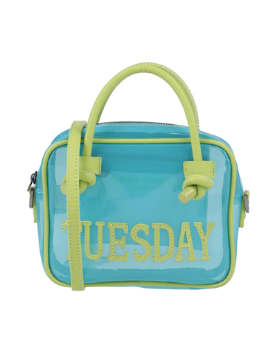 Shop Alberta Ferretti Handbags In Turquoise