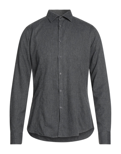 Shop Aglini Man Shirt Steel Grey Size 17 ½ Cotton