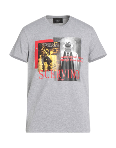 Shop Ermanno Scervino Man T-shirt Light Grey Size M Cotton, Elastane
