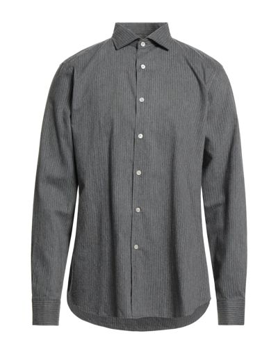 Shop Koike Man Shirt Lead Size 17 Cotton In Grey