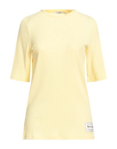 Shop Na-kd Woman T-shirt Yellow Size S Polyester, Viscose, Elastane