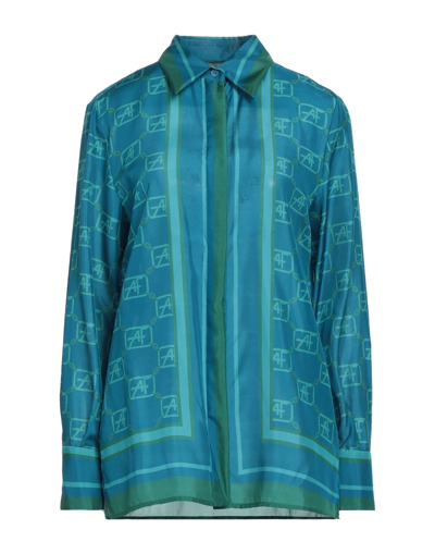 Shop Alberta Ferretti Woman Shirt Pastel Blue Size 2 Silk