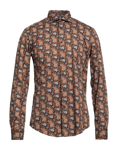 Shop Brian Dales Man Shirt Tan Size 15 ¾ Cotton In Brown