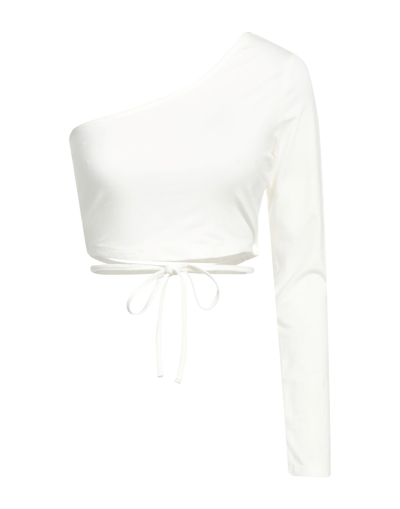 Shop Na-kd Woman Top White Size Xxs Tencel Modal, Cotton, Elastane