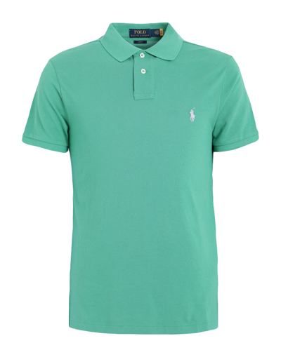 Shop Polo Ralph Lauren Slim Fit Mesh Polo Shirt Man Polo Shirt Emerald Green Size L Cotton