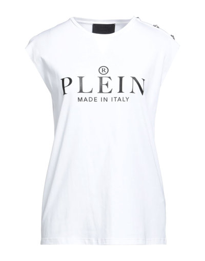 Shop Philipp Plein Woman T-shirt White Size L Cotton