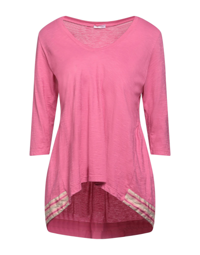 Shop Rossopuro Woman T-shirt Fuchsia Size S Cotton In Pink