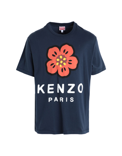 Shop Kenzo Man T-shirt Blue Size Xs Cotton