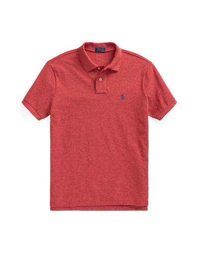 Shop Polo Ralph Lauren Custom Slim Fit Mesh Polo Shirt Man Polo Shirt Brick Red Size L Cotton