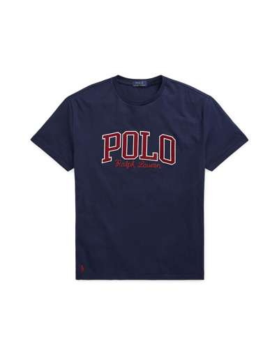 Shop Polo Ralph Lauren Classic Fit Logo Jersey T-shirt Man T-shirt Midnight Blue Size Xxl Cotton