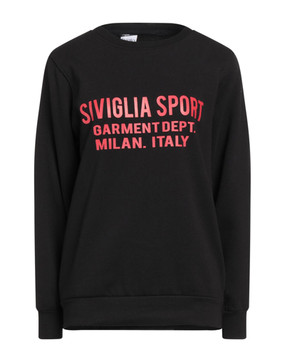 Shop Siviglia Woman Sweatshirt Black Size Xxl Cotton, Elastane