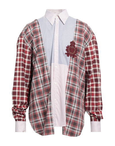 Shop Dolce & Gabbana Man Shirt Red Size 17 ½ Cotton, Brass, Polyester, Silk