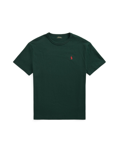 Shop Polo Ralph Lauren Classic Fit Jersey T-shirt Man T-shirt Dark Green Size S Cotton