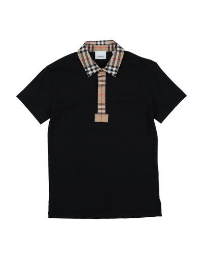 Shop Burberry Polo Shirts In Black