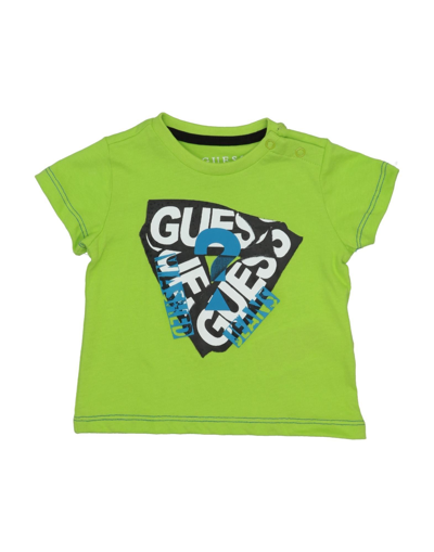 Shop Guess Newborn Boy T-shirt Green Size 3 Cotton