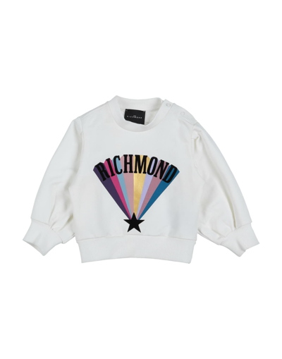 Shop John Richmond Newborn Girl Sweatshirt White Size 3 Cotton, Elastane