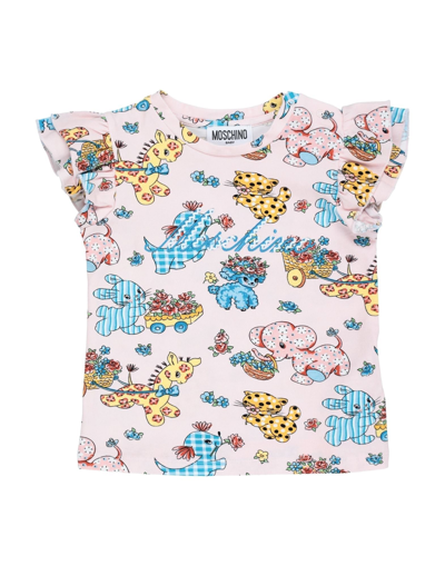 Shop Moschino Baby Newborn Girl T-shirt Light Pink Size 3 Cotton, Elastane, Polyester