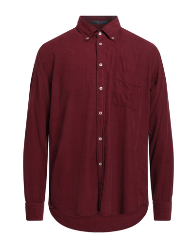 Shop B.d.baggies B. D.baggies Man Shirt Burgundy Size S Cotton In Red