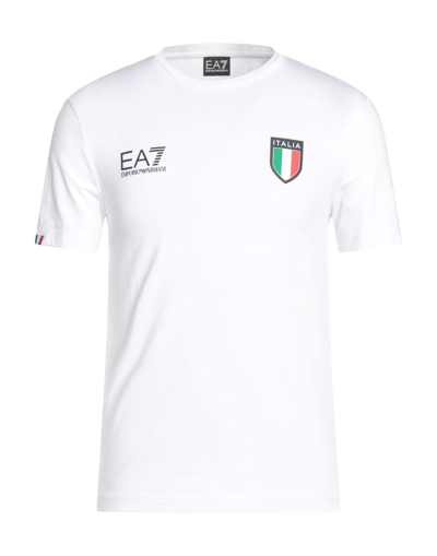 Shop Ea7 Man T-shirt White Size Xxl Cotton, Elastane
