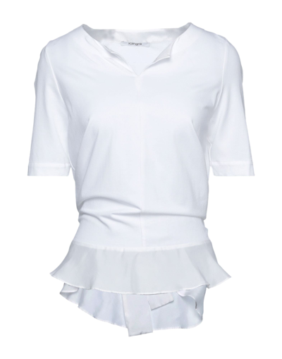 Shop Kangra Cashmere Woman T-shirt White Size 4 Cotton, Elastane, Silk