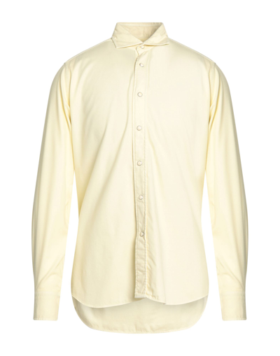 Shop Bagutta Man Shirt Light Yellow Size 15 ¾ Cotton