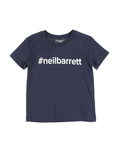 Shop Neil Barrett Toddler Boy T-shirt Midnight Blue Size 4 Viscose