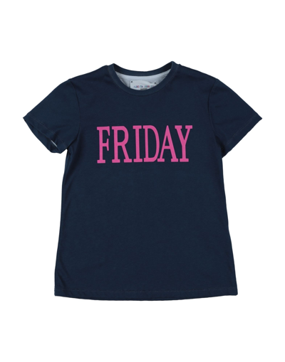 Shop Alberta Ferretti Toddler Girl T-shirt Slate Blue Size 6 Cotton