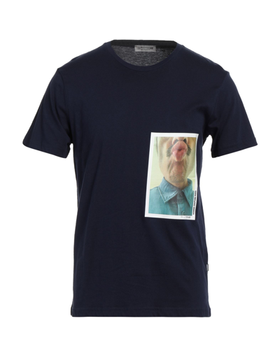 Shop Daniele Alessandrini Homme Man T-shirt Midnight Blue Size Xl Cotton