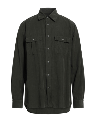 Shop Seventy Sergio Tegon Man Shirt Military Green Size 17 ½ Cotton