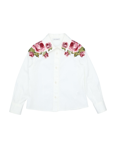 Shop Dolce & Gabbana Toddler Girl Shirt White Size 6 Cotton