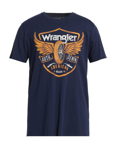 Shop Wrangler Man T-shirt Midnight Blue Size L Cotton
