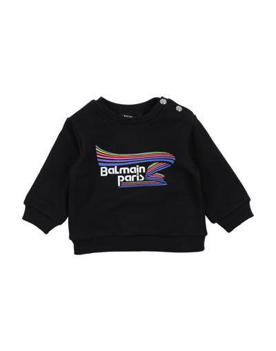 Shop Balmain Newborn Sweatshirt Black Size 3 Cotton