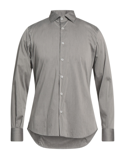 Shop Alessandro Dell'acqua Man Shirt Grey Size 16 ½ Cotton, Nylon, Elastane