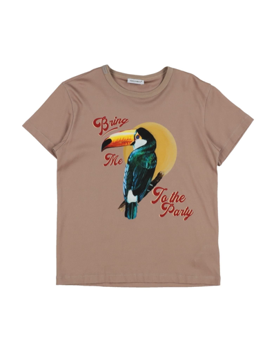 Shop Dolce & Gabbana Toddler Boy T-shirt Khaki Size 7 Cotton