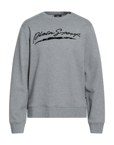Shop Plein Sport Man Sweatshirt Grey Size M Cotton, Polyester