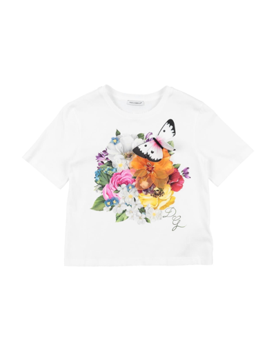 Shop Dolce & Gabbana Toddler Girl T-shirt White Size 7 Cotton, Silk, Polyester, Glass, Viscose