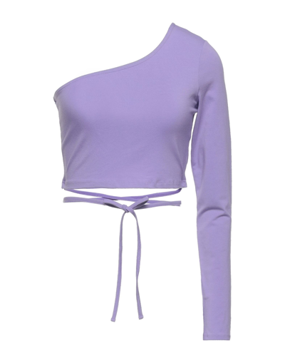 Shop Na-kd Woman Top Lilac Size M Tencel Modal, Cotton, Elastane In Purple