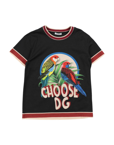 Shop Dolce & Gabbana Toddler Boy T-shirt Black Size 7 Cotton, Elastane