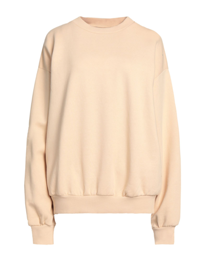 Shop Na-kd Woman Sweatshirt Beige Size Xxs Cotton