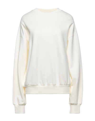 Shop Na-kd Woman Sweatshirt Ivory Size L Cotton In White