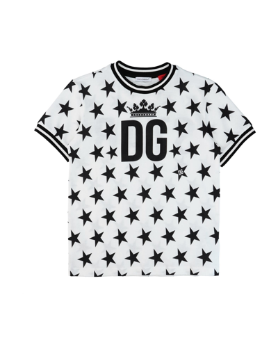 Shop Dolce & Gabbana Toddler Boy T-shirt White Size 7 Cotton, Polyurethane, Elastane