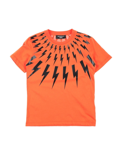 Shop Neil Barrett T-shirts In Orange