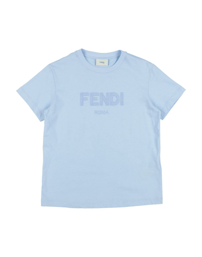 Shop Fendi T-shirts In Sky Blue