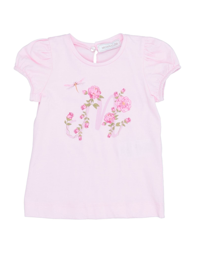Shop Monnalisa Newborn Girl T-shirt Pink Size 3 Cotton