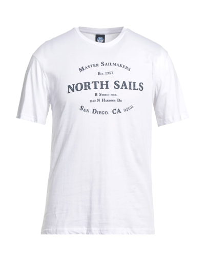 Shop North Sails Man T-shirt White Size L Cotton, Polyester