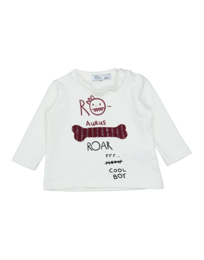 Shop Y-clù Newborn Boy T-shirt Ivory Size 1 Cotton In White