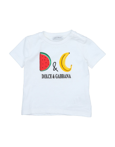 Shop Dolce & Gabbana Newborn Girl T-shirt White Size 3 Cotton