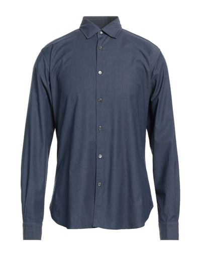 Shop Borsa Man Shirt Midnight Blue Size 15 ½ Cotton, Elastane