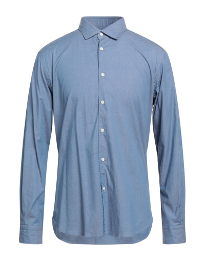 Shop Borsa Man Shirt Slate Blue Size 15 ½ Cotton, Elastane